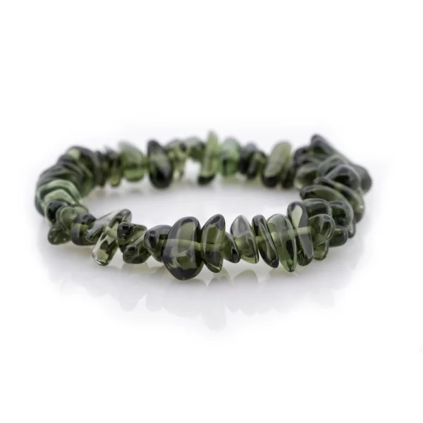 Tromlovaný vltavínový náramek- 95,2 ct